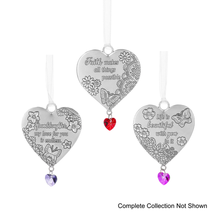 Language of Love Heart Zinc Ornaments