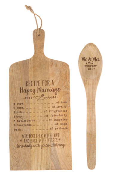Recipe for Happy Marriage - Board, Towel & Spoon Sets