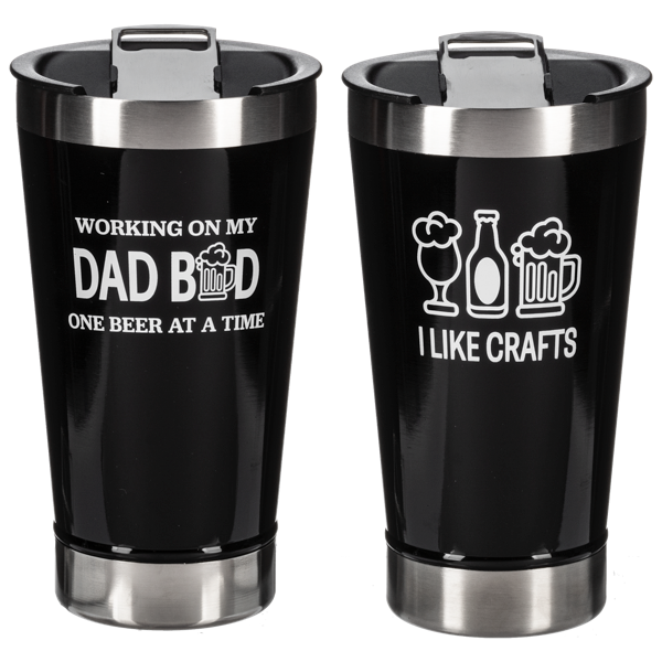 Dad on the Go - Beer Tumblers with Bottle Opener