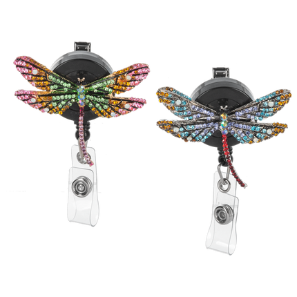 Dragonfly Crystal ID badge reel