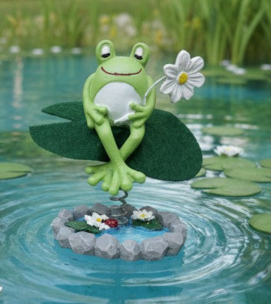 Leap into spring frog figurine
