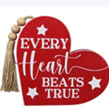 Wooden 4th of July Heart Tabletop sign