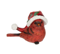 Cardinal with Santa Hat Figurine