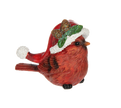 Cardinal with Santa Hat Figurine