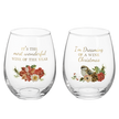 Winter Florals Wine Glass