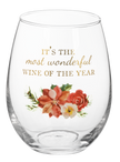 Winter Florals Wine Glass