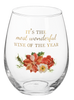 Winter Florals Wine Glass