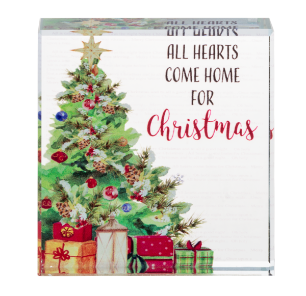 A Winter's Story Beveled Glass Block