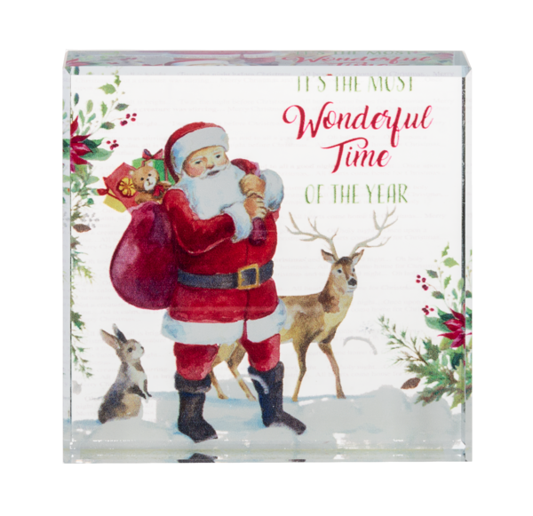 A Winter's Story Beveled Glass Block