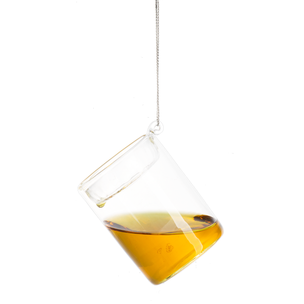 Whiskey Glass Ornament with Hangtag - Whiskey You a Merry Christmas