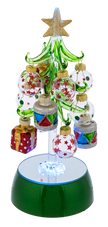 Light Up Glass Christmas Tree with Ornaments