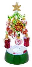 Light Up Glass Christmas Tree with Ornaments