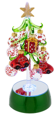 Light Up Glass Christmas Tree with Ornaments