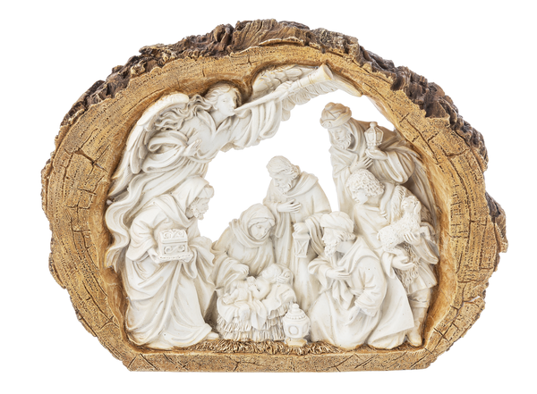 Log Nativity Figurine
