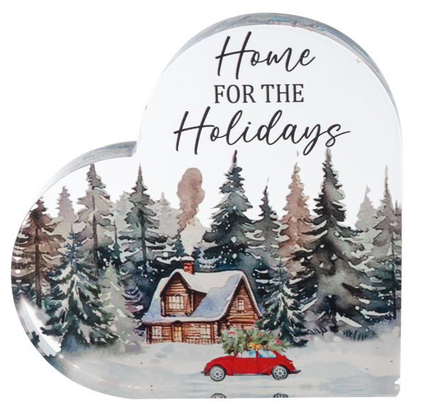 Acrylic Heart Shaped Christmas Scenes