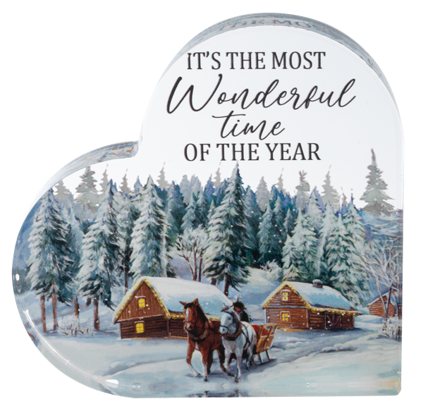 Acrylic Heart Shaped Christmas Scenes