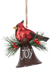 Metallic Cardinal on Bell Ornament