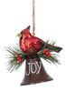 Metallic Cardinal on Bell Ornament