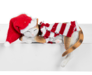 Christmas Cat Shelf Sitters