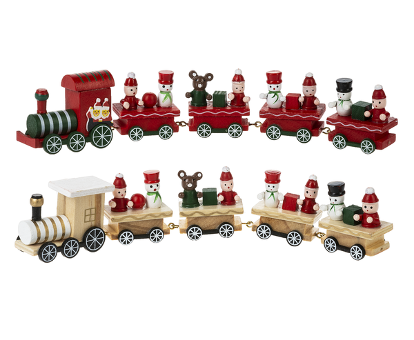 Wooden Christmas Train Figurines - Large