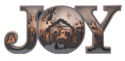 Joy Laser Cut Nativity Shelfsitter