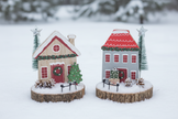 Wood Slice Christmas Table Decor