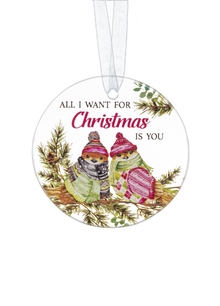 Christmas Blessings Glass Ornaments