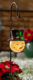 Glass Snowman Orb Garden Stake