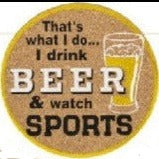 Humorous Sports Themed Cork Coasters
