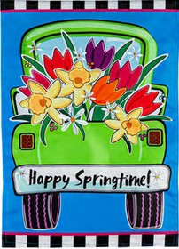 Springtime Truck Garden Flag