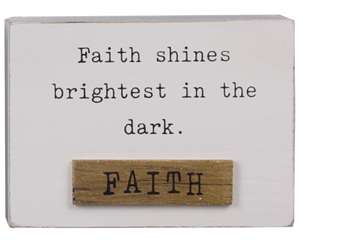 Wooded tabletop with inspirational sayings