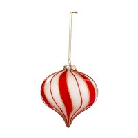 Red and White striped ornament