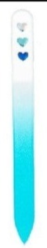 Glass Valentine's Nail File with 3 Rhinestone Hearts