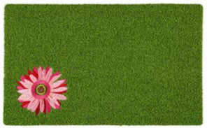 Gerbera Daisy Embroidered Grass Mat