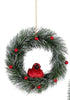 Natural Fiber Cardinal on Artificial Wreath