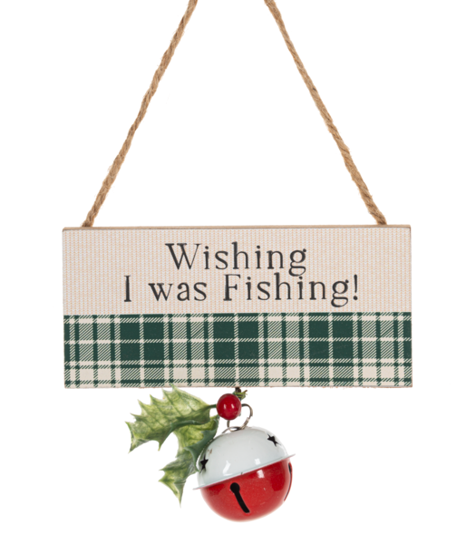 Outdoor Message Ornaments - Happy Campers! & Wishing I Was Fishing!