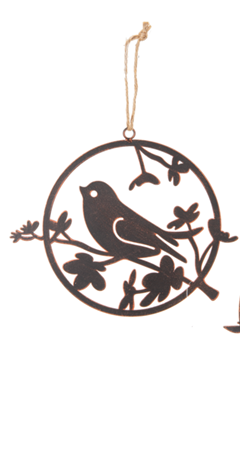 Round Bird on Branch Wall Decor