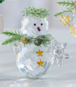 Kissing Krystals small snowman ornament