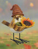 Resin Bird in Fall Color with Metal Feet