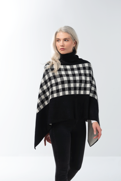 Checkered Plaid Poncho