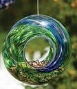 Glass circle Bird Feeder, swirl design