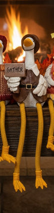 Festive Fall Goose Shelf Sitter