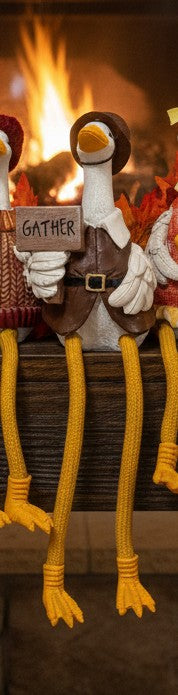 Festive Fall Goose Shelf Sitter