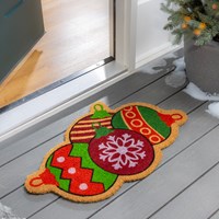 Deck the Halls Ornament Door Mat
