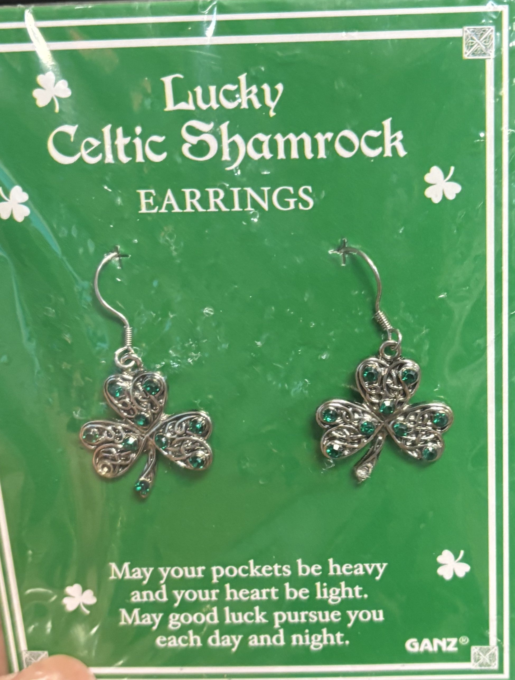 Lucky celtic shamrock earrings