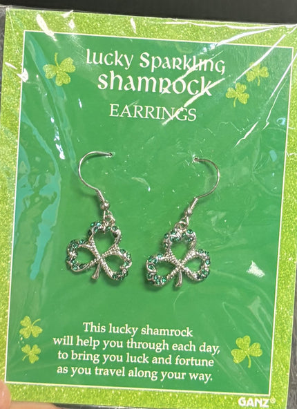 lucky sparkling shamrock earring