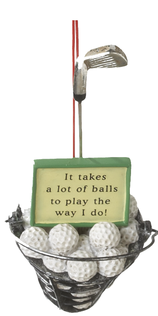 Basket of Golf Balls ornament