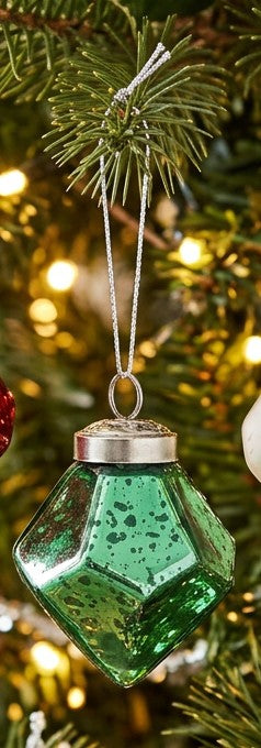 Mini Mercury Glass Diamond Shaped Ornaments