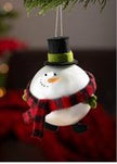 Round Glass Snowman Ornament