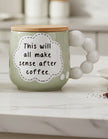 Ceramic Thought Bubble Mugs with Bamboo Lid/Coaster